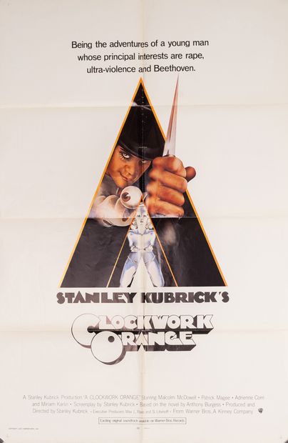 null CLOCKWORK ORANGE
Stanley Kubrick. 1971.
69 x 104 cm. Affiche américaine (One-sheet)....