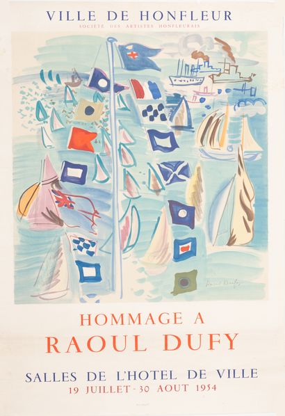 Dufy Raoul Hommage à Raoul Dufy. Ville de Honfleur. 19 Juillet - 30 Août 1954. Affiche...
