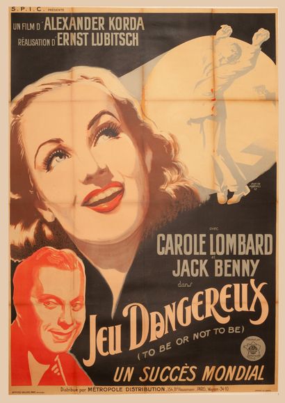 null JEUX DANGEREUX /
TO BE OR NOT TO BE Ernst Lubitsch. 1942.
120 x 160 cm. Affiche...