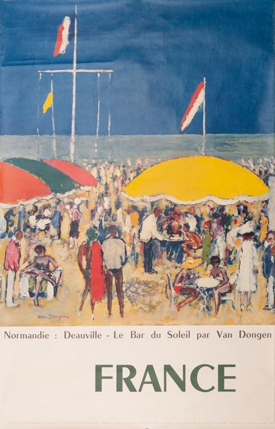 VAN DONGEN Kees d'après France. Normandie Deauville : le Bar du Soleil par Van Dongen....