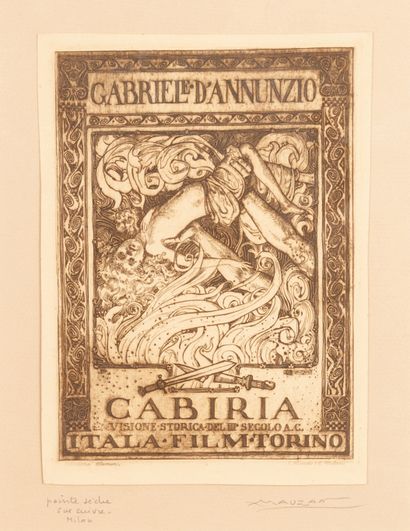 null CABIRIA
Giovanni Pastrone. 1914.
15 x 21 cm. Pointe sèche sur cuivre. Lucien...