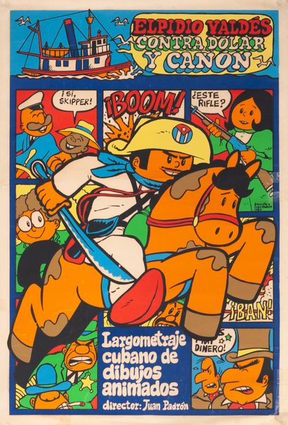 null ELPIDIO VALDEZ CONTRA DOLAR Y CANON
Juan Padron. 1983.
51 x 76 cm. Affiche cubaine....