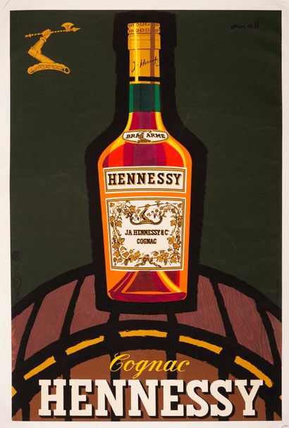 ONELL (Raphaël Carbonnel dit) Cognac Hennessy. Circa 1950. Sérigraphie. Sté d'Expl....