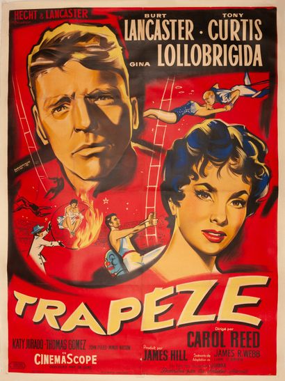 null TRAPEZE Carol Reed. 1956.
120 x 160 cm x2. French posters. Bertrand. Imp. Bedos...