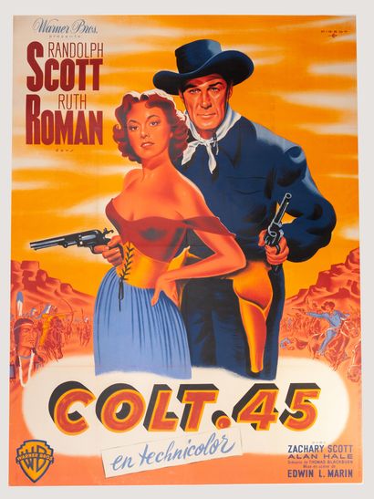 null COLT 45
Edwin L. Marin. 1950.
120 x 160 cm. French poster. Pierre Pigeot. Imp....