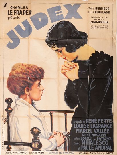 null JUDEX Maurice Champreux. 1934.
120 x 160 cm. Affiche française. S. Kislakoff....