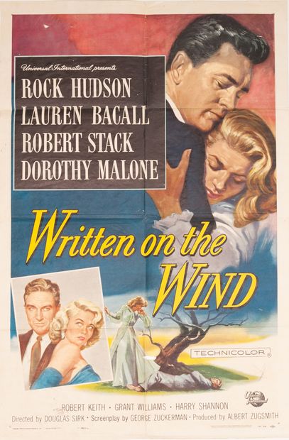 null WRITTEN ON THE WIND Douglas Sirk. 1956.
69 x 104 cm. Affiche américaine (One-sheet)....