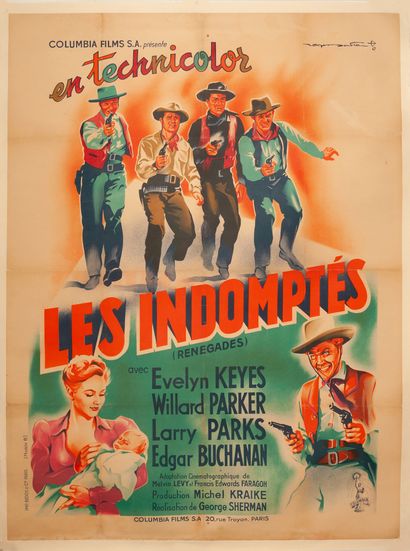null LES INDOMPTÉS / RENEGADES George Sherman. 1946.
120 x 160 cm x2. Affiches françaises....