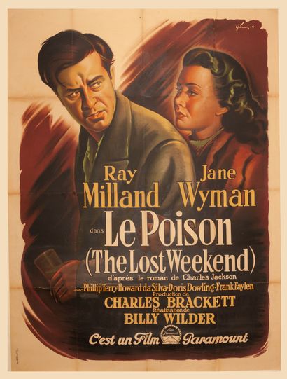 null LE POISON /
THE LOST WEEK-END Billy Wilder. 1945.
120 x 160 cm. Affiche française....