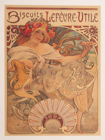 Mucha Alphonse 
Biscuits Lefèvre-Utile. Calendar 1897. 1896. 

Lithographic print...