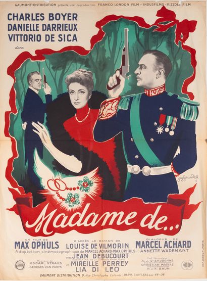  MADAME DE... Max Ophüls. 1953. 60 x 80 cm. French poster. Guy Gérard Noel. Imp....