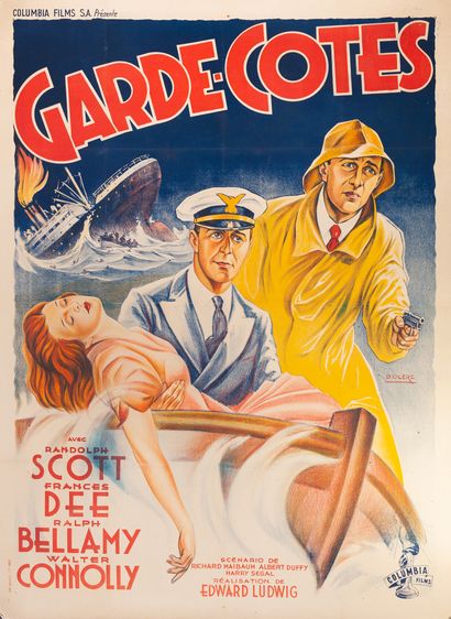 null GARDE-COTES / COAST GUARD
Edward Ludwig. 1939.
120 x 160 cm. French poster....