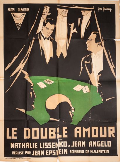 null LE DOUBLE AMOUR Jean Epstein. 1925.
120 x 160 cm. Affiche française. Boris Belinsky....