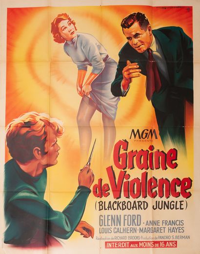 null GRAINE DE VIOLENCE /
BLACKBOARD JUNGLE Richard Brooks. 1955.
120 x 160 cm. French...