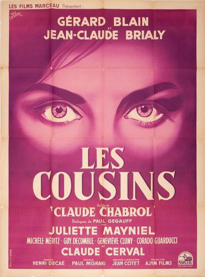 null LES COUSINS
Claude Chabrol.1959.
120 x 160 cm. French poster. René Lefebvre....