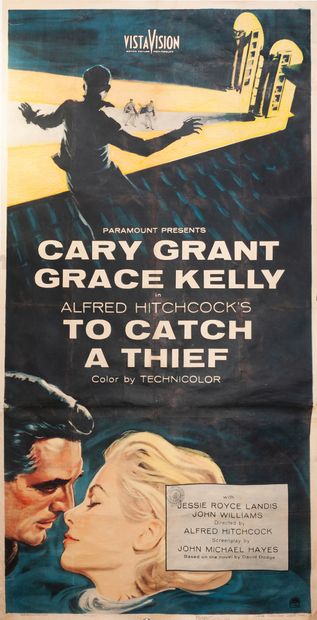  TO CATCH A THIEF Alfred Hitchcock. 1955. 105 x 205 cm. Affiche américaine (Three...