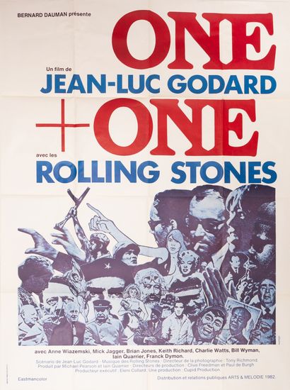 null ONE + ONE Jean-Luc Godard. 1968.
120 x 160 cm. Affiche française. Courreye (Ressortie...