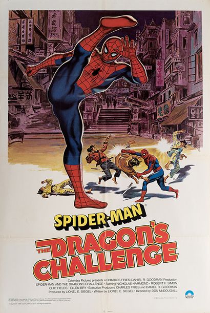 null SPIDER-MAN: THE DRAGON'S CHALLENGE Don McDougall. 1979
69 x 104 cm (one sheet)....