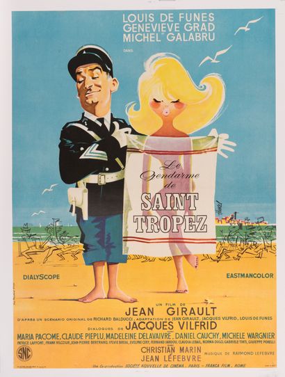 null THE GENDARME IN ST TROPEZ Jean Girault. 1964.
60 x 80 cm. French poster. Clément...