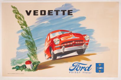 null GERI R.
Ford Vedette. Poissy (France). 1949. Affiche lithographique. Publicité...