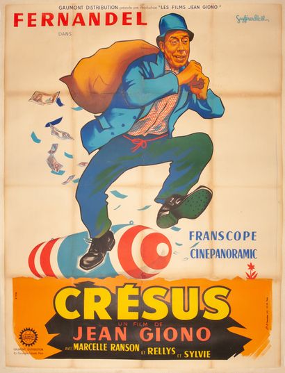 CRESUS Jean Giono。1959年。
120 x 160厘米。法国海报。盖-热拉尔-诺埃尔Ets...