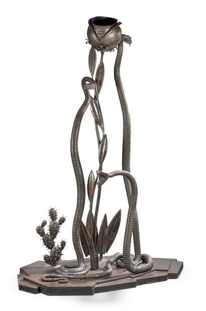 Michel ZADOUNAÏSKY (1903-1983) Trois serpents Exceptionnelle et monumentale sculpture...