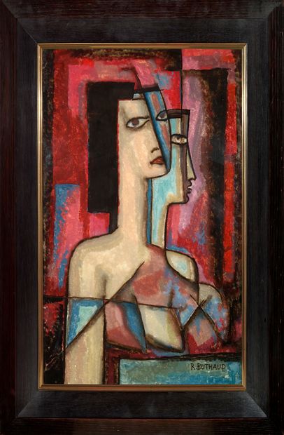 René BUTHAUD (1886-1986) Portrait cubiste de femmes
Peinture-fixé sous verre
Vers...