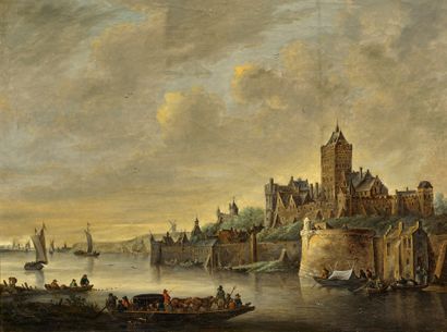 Ecole HOLLANDAISE, du XIXème siècle d'après Jan van GOYEN View of Nijmegen and View...