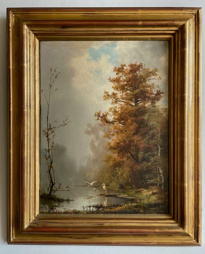 Théodore LEVIGNE (1848-1912) Oil on panel, signed lower left 31.5 x 24 cm approx....