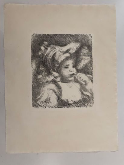 Pierre-Auguste RENOIR (1841-1919) L'enfant au biscuit (Jean Renoir), circa 1898 Lithograph...