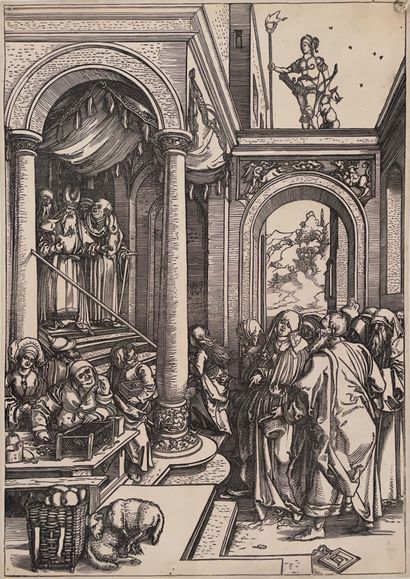 Albrecht Dürer (1471-1528) Présentation de la Vierge au temple Une des planches de...