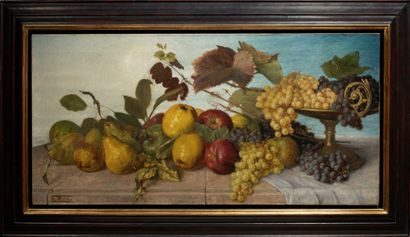 Franz MOLITOR (1857-1929) Still life with fruit Oil on canvas, signed lower left...