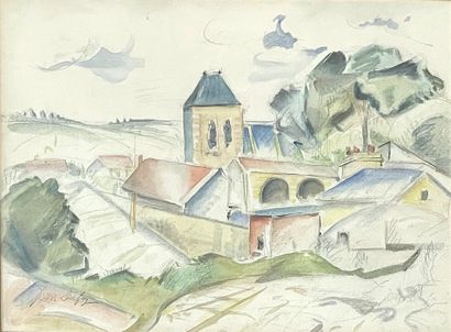 Jean DUFY (188-1964) Watercolour and graphite on paper, signed lower right, signature...