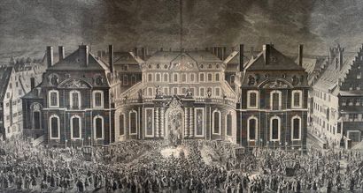 Johann Martin WEIS (1711-1751) 斯特拉斯堡市为国王疗养所举办的庆祝活动报告》，巴黎，劳伦特-奥贝尔，1745年。一本对开卷（63.5...