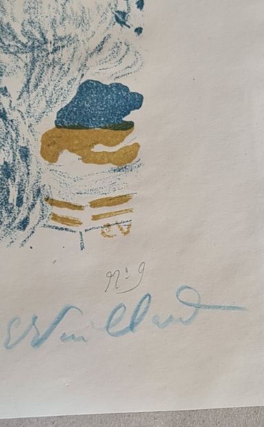 Edouard VUILLARD (1868-1940) La Coutière, 1894 双色石板画N°9，釉面牛皮纸，左下角有蓝色铅笔签名 32.4 x 24.9...