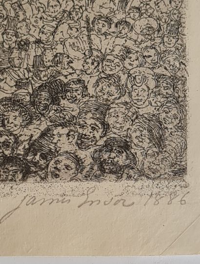 James Ensor (1860-1949) 大教堂》蚀刻版（24.5 x 18.5厘米），织纹纸（27 x 20.7厘米），右下方有铅笔签名和日期