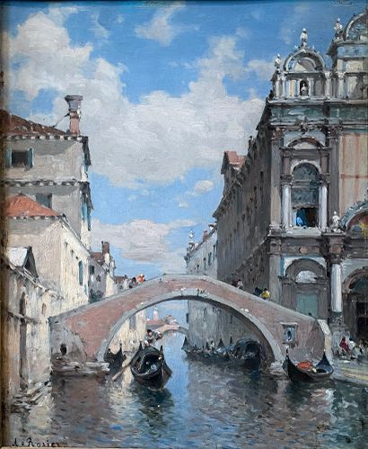 Amédée ROSIER (1831-1898) Scuola Grande di San Marco, Venice Oil on panel, signed...