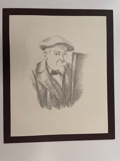 Paul CEZANNE (1839-1906) 自画像，约1898年 石版画，水印纸，M.B.M 51 x 42厘米 上方空白处安装在纸板上
