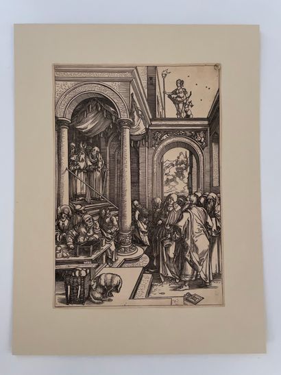 Albrecht Dürer (1471-1528) Présentation de la Vierge au temple Une des planches de...