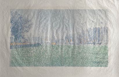 Paul SIGNAC (1863-1935) 弗利辛根，1895年 彩色石版画(28 x 43厘米)，中国纸(39.5 x 52.5厘米)，5种状态中的第3种...