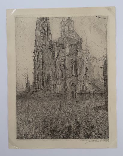 James Ensor (1860-1949) La Cathédrale Eau-forte (24,5 x 18,5 cm) sur papier vélin...