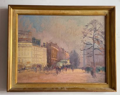 Élie Anatole PAVIL (1873-1948) Animated street Oil on canvas, signed lower right...
