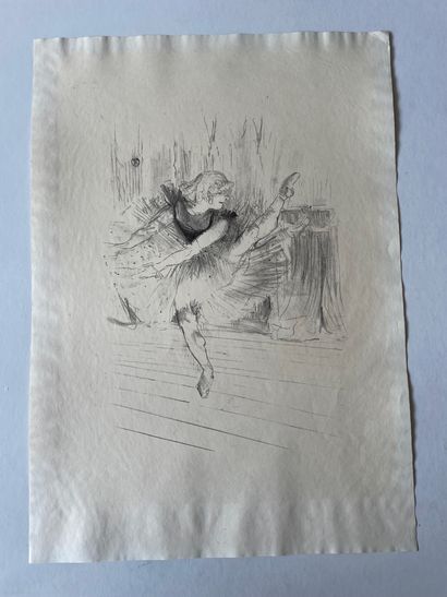 Henri de TOULOUSE LAUTREC (1864-1901) IDA HEATH小姐 重磅羊皮纸上的黑色石版画 50, 5 x 36 cm (轻微晒伤)参考资料:...