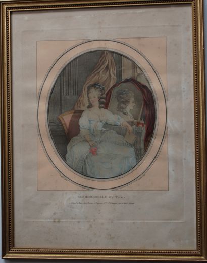 null Estampe représentant Mademoiselle Duthé, par Janinet d'après Lemoine, 1779

XVIIIe...