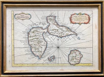  Carte de l’Isle de la Guadeloupe 
24 x 34,5 cm à vue
