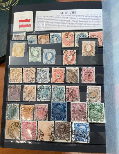  Lot de huit albums de timbres dont France, Allemagne, Belgique, Pays-Bas, Monaco,...