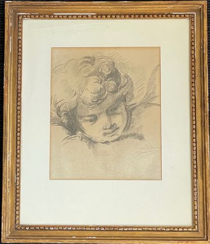 null François BOUCHER (d’après)

Tête d’angelot

Crayon sur papier

23,5 x 19 cm...