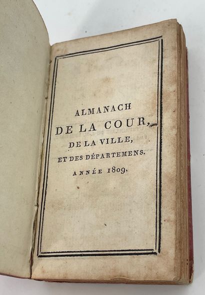 null Almanach de la Cour, de la ville, et des départements

Paris, Janet, 1809

Cartonnage...