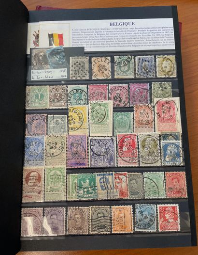  Lot de huit albums de timbres dont France, Allemagne, Belgique, Pays-Bas, Monaco,...