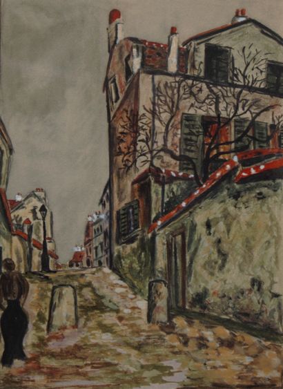 null Ecole française, du XXe siècle

Ruelle animée à Montmartre

Aquarelle, monnogramée...